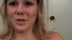 Sweet young blonde gets wet while licking her friend's creamy twat