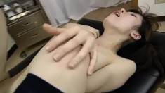 Stacked Japanese teen surrenders her aching pussy to the horny doctor