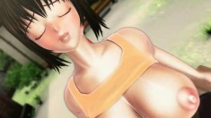 Huge tit cartoon girl with a dripping cunt does sixty-nine and bangs
