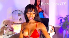 Blonde And Ebony Sluts Share Black Cock