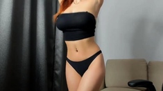 Big Natural Titties On Webcam - Perfect Redhead Camgirl