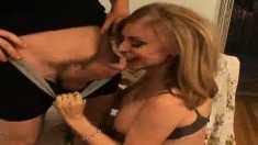 Old pro Nina Hartley trades head with Tucker and then humps him