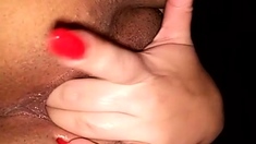Wet pussy close up fingering