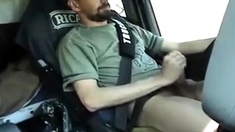Str8 French Trucker Jerks His Cock While Driving